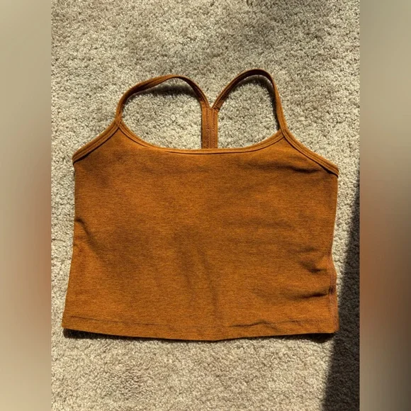 Beyond Yoga Spacedye Racerback Crop Tank Chai Golden Brown Orange Small - Picture 2 of 7